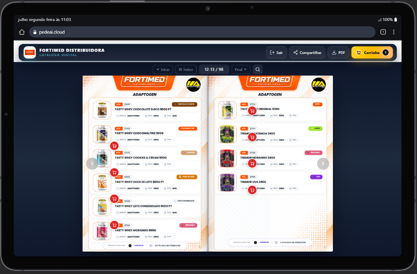 Prévia do catálogo virtual da Fortimed Distribuidora